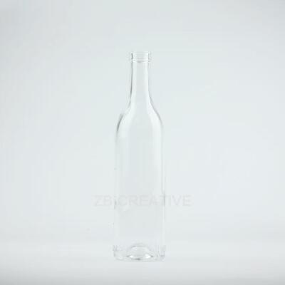 품질 420g 헤비 베이스 및 Ø18.5mm 바 탑 스피릿 유리병이 있는 500ml 맞춤 보드카 병 공장