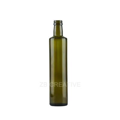 Qualidade Garrafa Dorica Redonda Flint Verde Antigo 500ml Tampa de Rosca Vazia Azeite 380g 7420S Fábrica