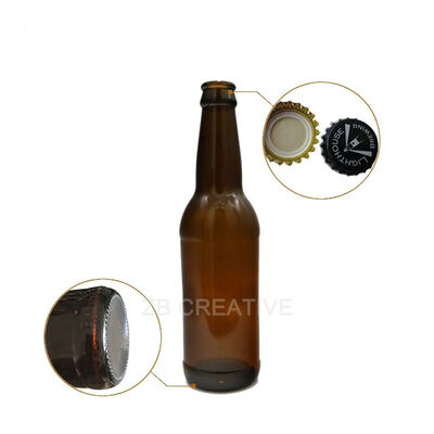 Qualidade Garrafa de Cerveja de Vidro Leve de 280g com Acabamento de Coroa de 26mm e Garrafa de Cerveja Âmbar Testada a 1.2 MPa Fábrica