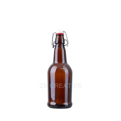 Jakość Szklana butelka na piwo 500 ml z zamknięciem typu swing top, z ciężką podstawą 430 g i zamknięciem typu flip top ze stali nierdzewnej SUS304 fabryka